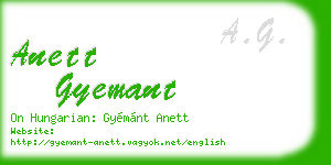 anett gyemant business card
